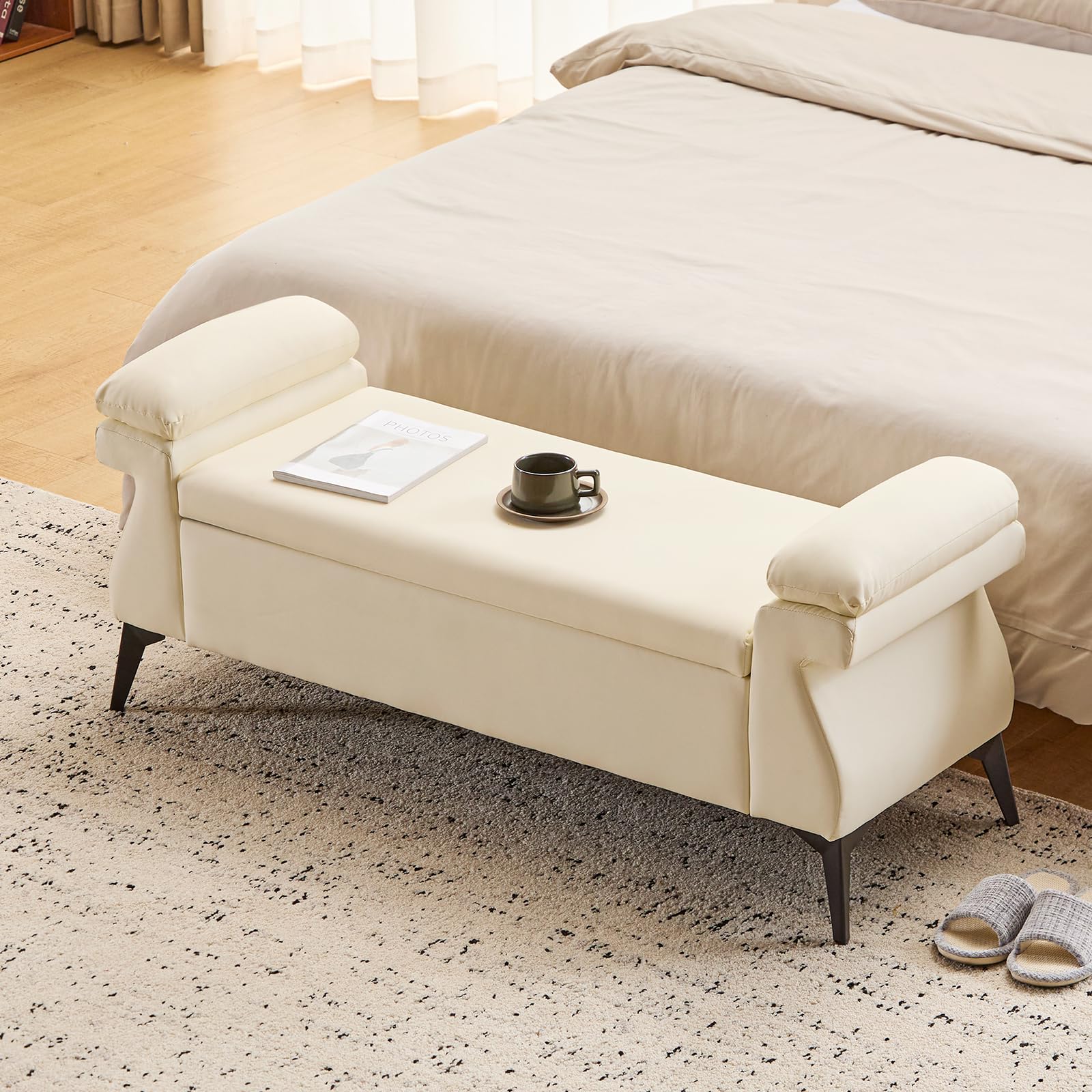 Bedroom Furniture - Banc en cuir de 51 pouces