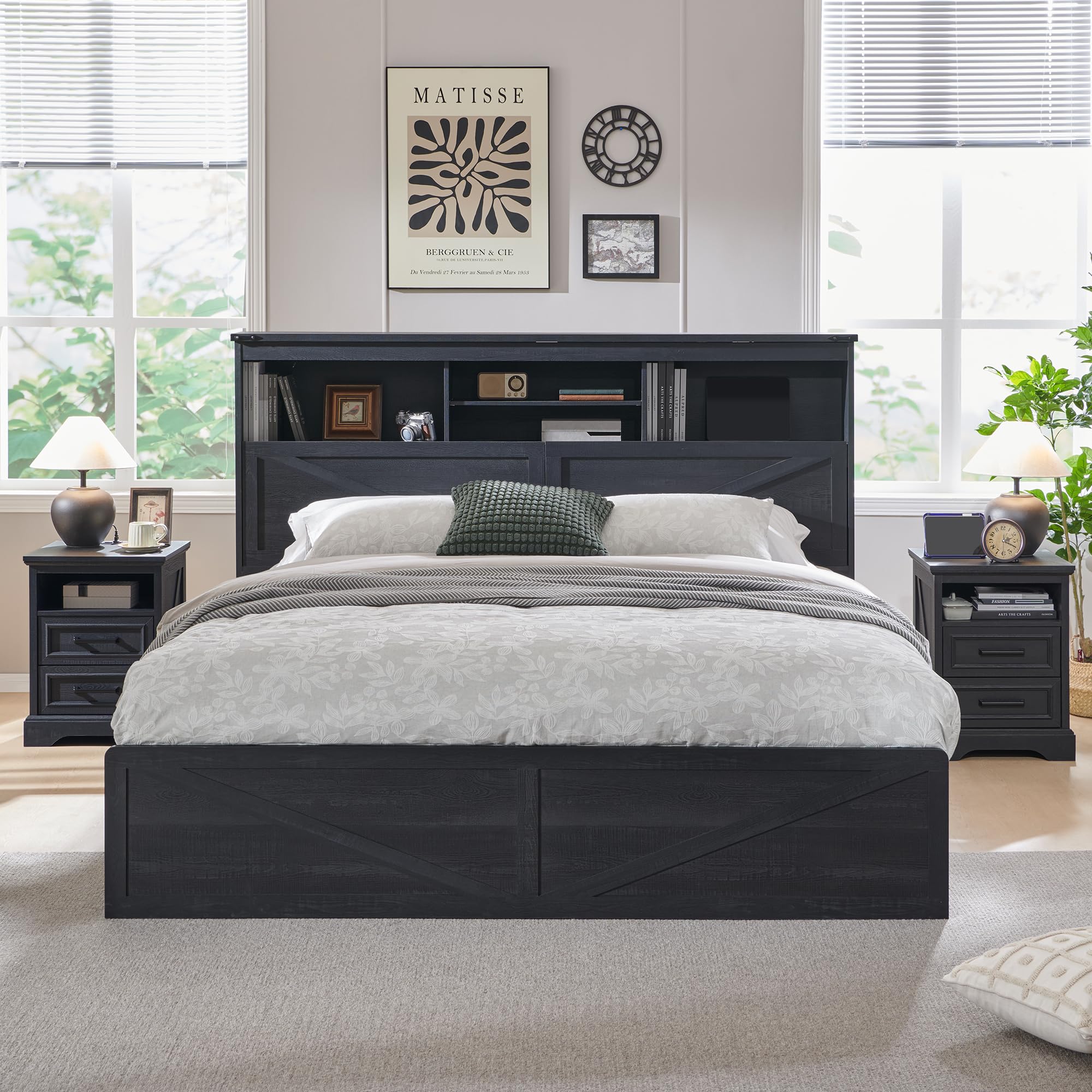 Cadre de lit king size de styl - King Size Bed Frame With Storage Drawers avis et prix