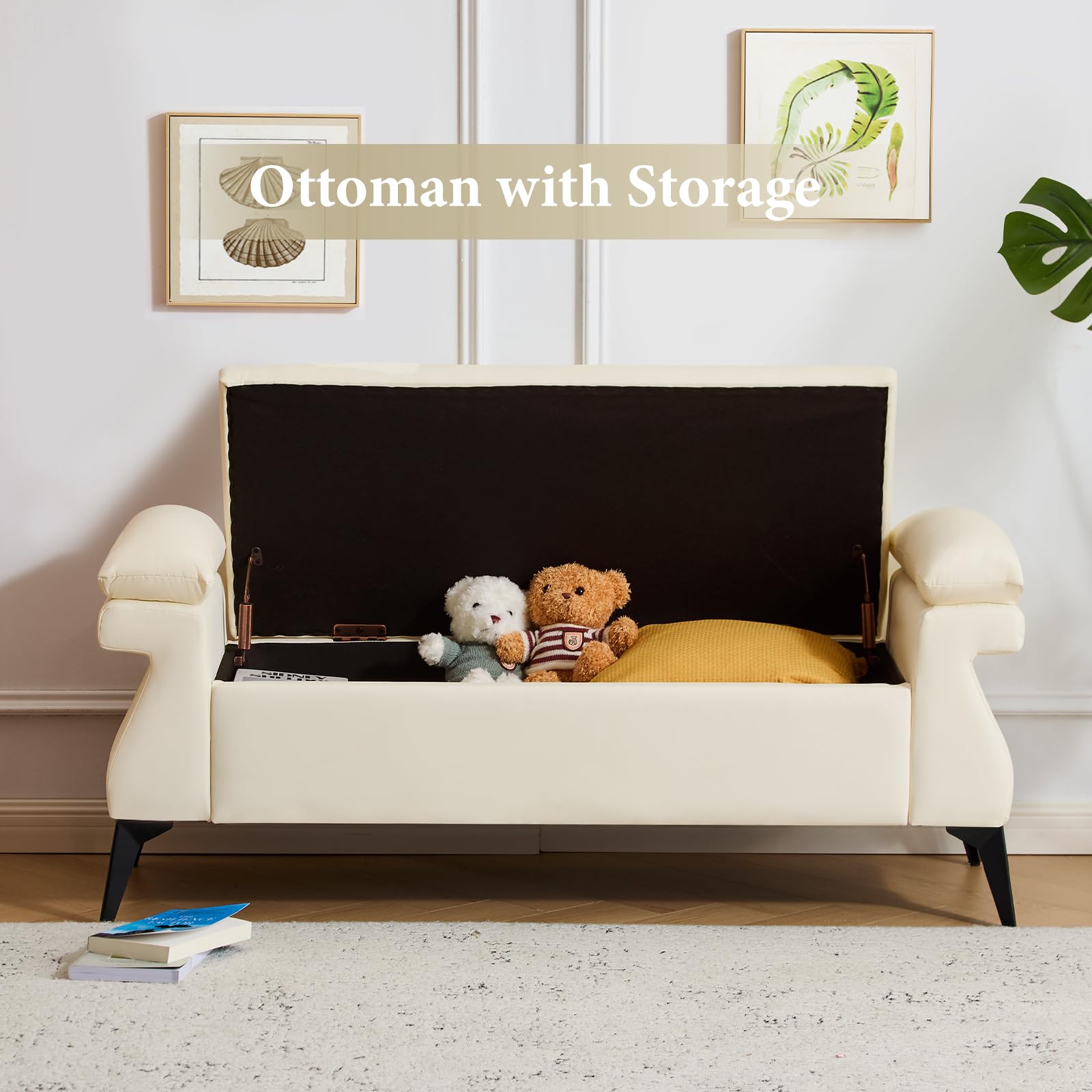 Banc en cuir de 51 pouces avec - Bedroom Furniture avis et prix