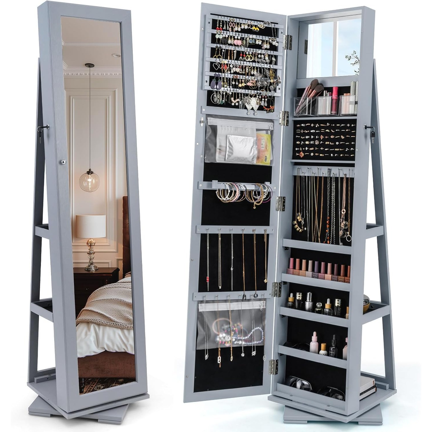 Armoire à bijoux pivotante ave - Full Length Mirror Jewelry Armoire avis et prix