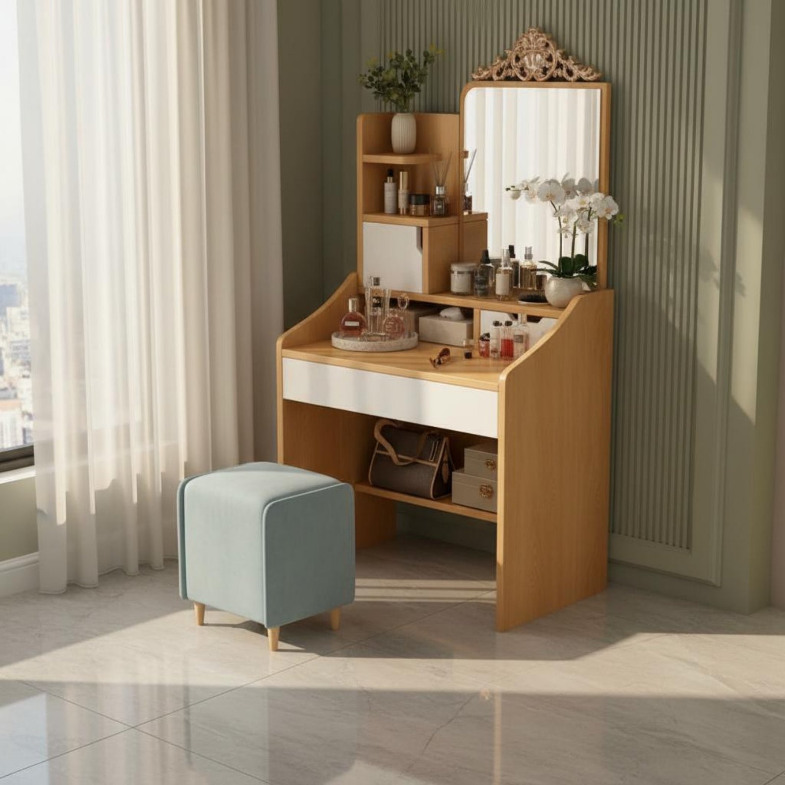 Coiffeuse avec rangement, desi - Dressing Table Vanity With Lighted Mirror avis et prix