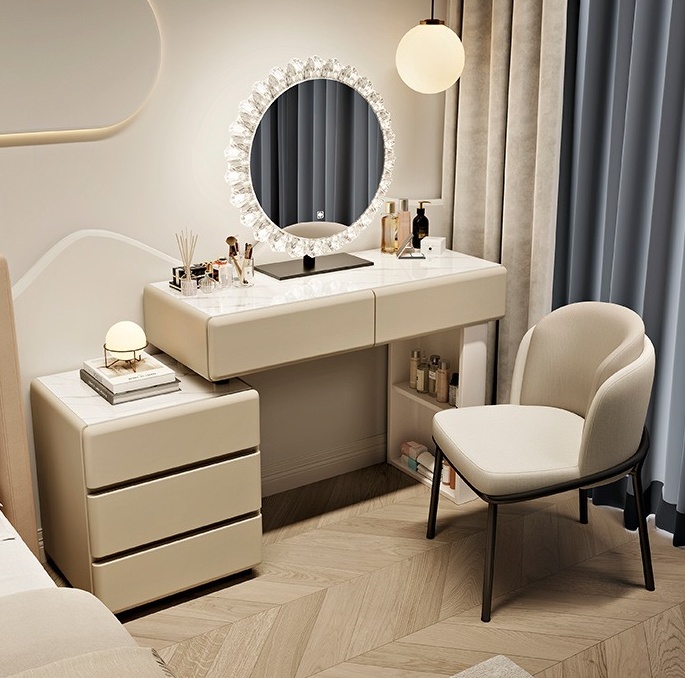 #   Coiffeuse moderne en bois  - Dressing Table Vanity With Lighted Mirror avis et prix
