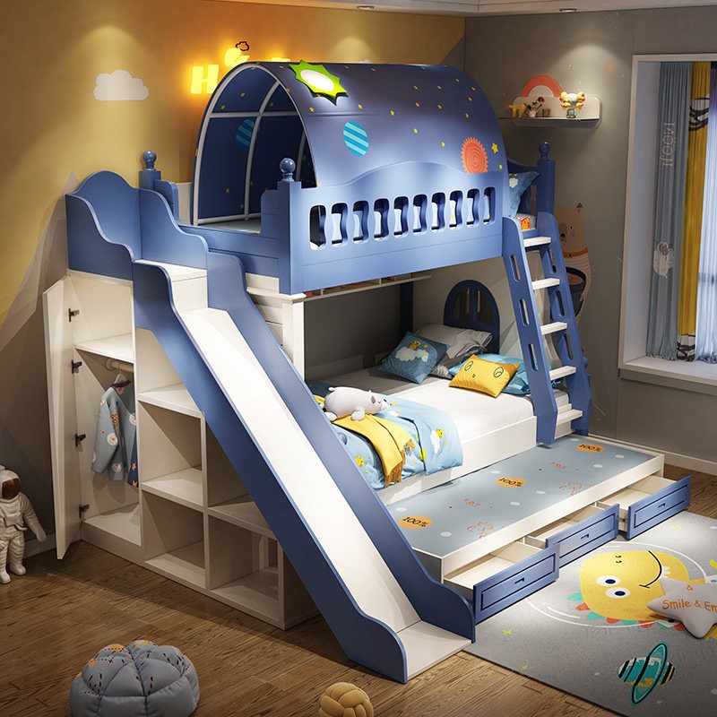 Lit superposé pour enfants, li - Bunk Bed With Stairs And Slide avis et prix