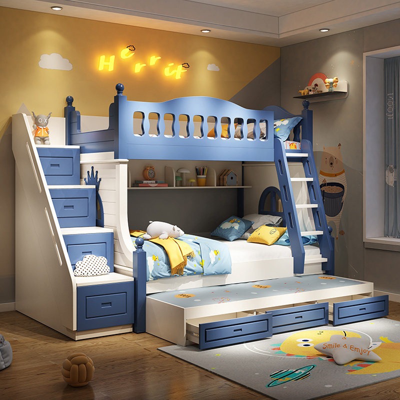 Lit superposé pour enfants, li - Bunk Bed With Stairs And Slide avis et prix