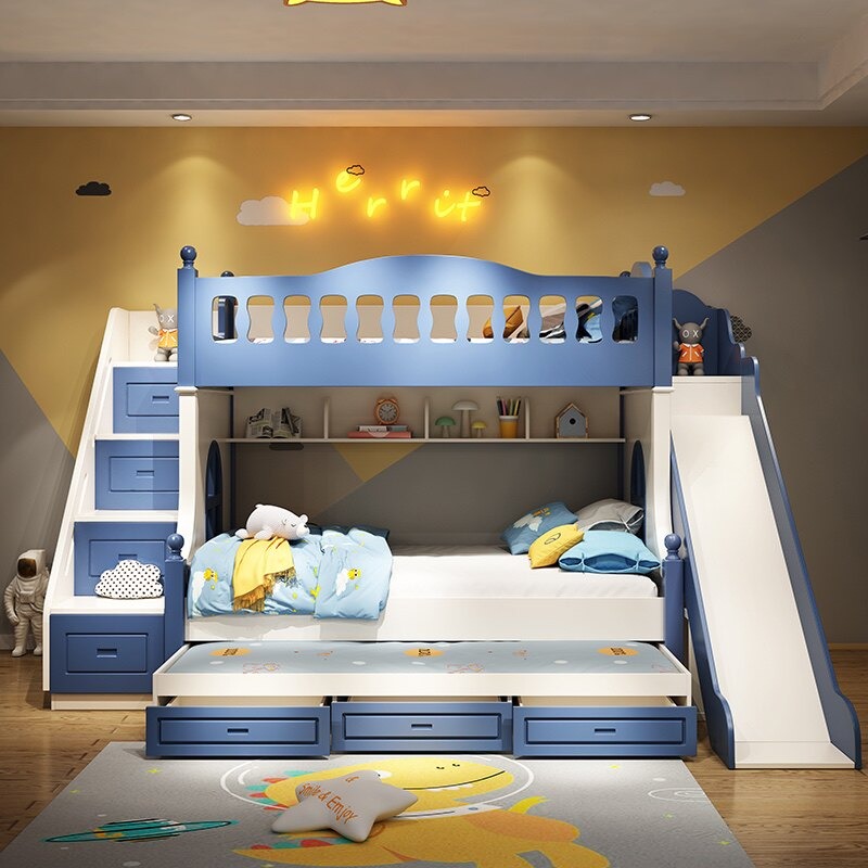 Lit superposé pour enfants, li - Bunk Bed With Stairs And Slide avis et prix