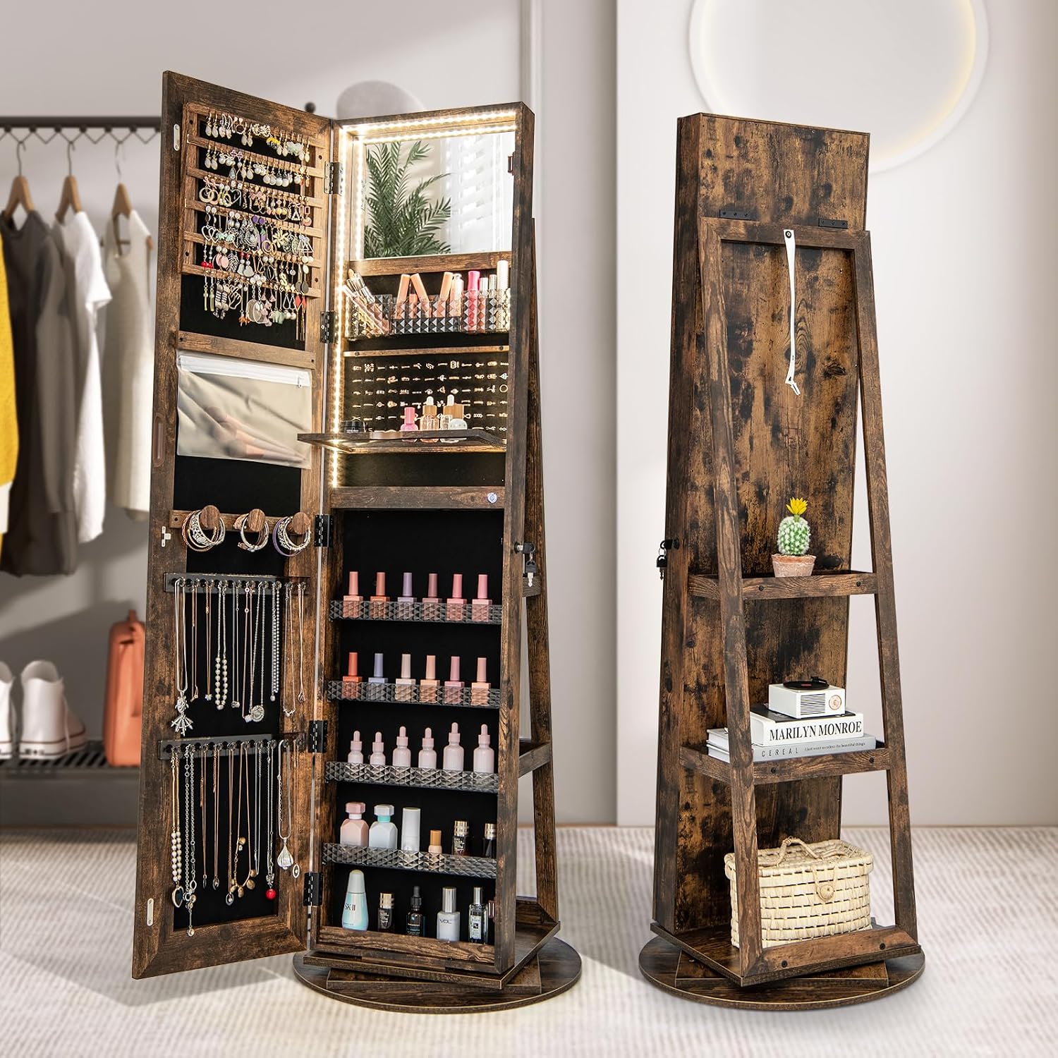 Armoire à bijoux avec miroir L - Full Length Mirror Jewelry Armoire avis et prix