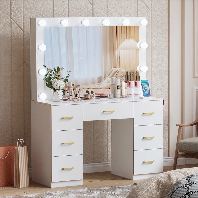 Ensemble de meubles de chambre - Dressing Table Vanity With Lighted Mirror avis et prix