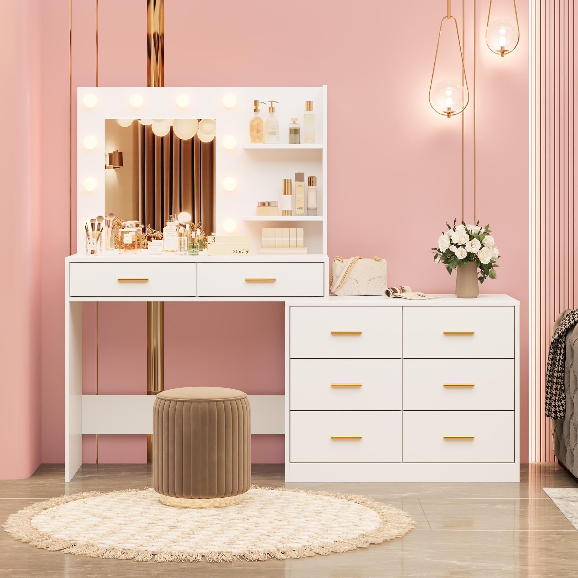 Coiffeuse de 155 cm avec miroi - Dressing Table Vanity With Lighted Mirror avis et prix