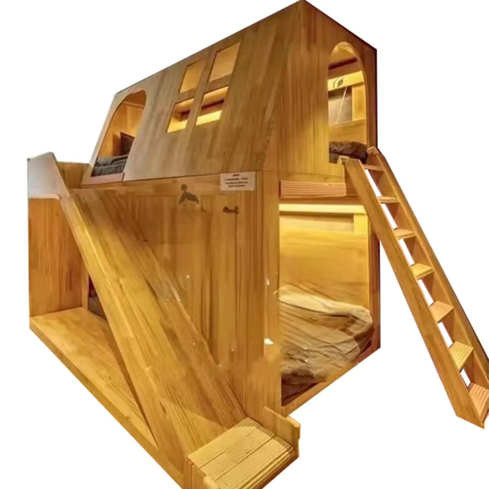 Lit superposé en bois massif a - Bunk Bed With Stairs And Slide avis et prix